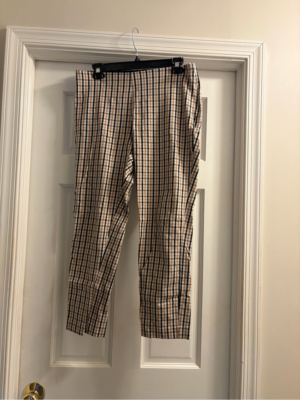 a new day Tan and Black Plaid Straight Leg Pants
